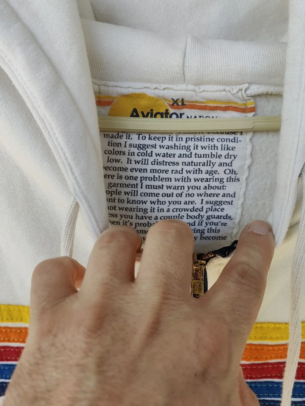 Aviator Nation 5 stripe hoodie size XL - Picture 7 of 10